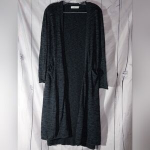 Zara Knit Open Front Black Minimalist Duster Cardigan
